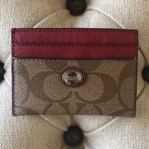 Leather coach card holder